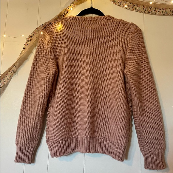 Dusty rose hand-knit cardigan - Picture 3 of 6